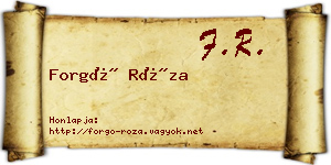 Forgó Róza névjegykártya